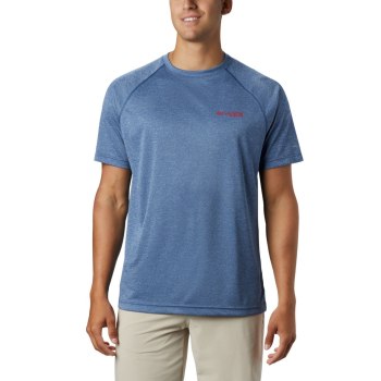 Columbia PFG Terminal Tackle Heather Short Sleeve, Camiseta Grises Oscuro Rojos Para Hombre | 536910